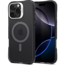 Karokstore Ciel By 16 Pro Max ile Uyumlu Magsafe Kılıf Ultrasheer Mag Sararma Karşıtı Hava Kanalı Teknolojisi Askeri Sınıf Koruma Space Gray Mat Kapak - ACS08244