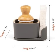 Karokstore Full Bubble Up Sünger ve Fırçalı Seramik Sabunluk, Gri