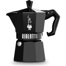 Karokstore -: 3 Cups Ocak Üstü Espresso Pişirici - 130ML - Siyah Renk - Alüminyum Gövde - Patentli Güvenlik Valfi - Tüm Ocak Türleri Için Uygundur (Indüksiyon Hariç)