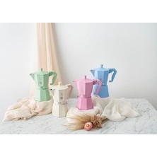 Karokstore -: 3 Cups Ocak Üstü Espresso Pişirici - 130ML - Krem Renk - Alüminyum Gövde - Patentli Güvenlik Valfi - Tüm Ocak Türleri Için Uygundur (Indüksiyon Hariç)