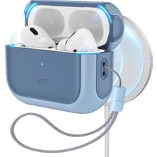 Karokstore Esr Pro 2/1 Için Kılıf, Airpods Pro 2023/2022/2019 (Usb-C/lightning Kablosu) ile Uyumlu, Magsafe ile Uyumlu, Hibrit Düşmeye Karşı Koruma, Mavi
