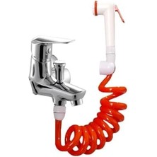 Karokstore Spiral Mandallı Şattaf Başlıklı Evcil Hayvan Yıkama ve Duş Hortum Seti 3.5 Metre… (Turuncu)