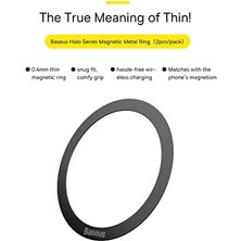 Karokstore Manyetik Kablosuz Şarj Aleti Manyetik Metal Halka Çıkartma 2 Parça, Magsafe Çıkartma Halkası, 15 Pro Max, S23 Ultra ve Daha Fazlası Için - Siyah