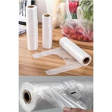 Karokstore Tek Kullanımlık Market Atlet Torba Poşet - Orta Boy - Şeffaf - 200 Adetlik 3 Rulo / 600 Torba
