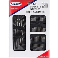 Karokstore 55 Parça Gümüş Göz Iğne Seti, 5 Adet Iğne