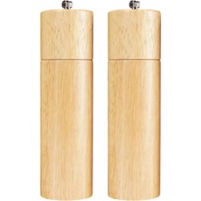 Karokstore Bambu Ahşap Gövdeli Tuz Karabiber Değirmeni Baharat Öğütücüsü 21 cm - 2 Adet - 378