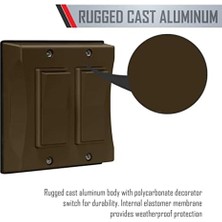 Karokstore 5127-2 2-Gang Hava Koşullarına Dayanıklı Dekoratör Anahtar Kapağı, Dikey, Bronz