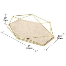 Karokstore Prisma Takı Rafı - Yüzükler, Küpeler, Bileklikler, Saatler ve Diğer Aksesuarlar Için Takı Tepsisi, Metal/mat Altın