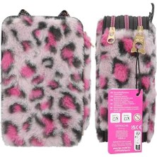 Karokstore 13020 Rebel - Lila-Siyah Leo Postlu ve Kedi Kulakları ile Doldurulmuş 3 Katlı Kalem Kutusu, Renkli Kalemler, Cetvel, Makas Vb.