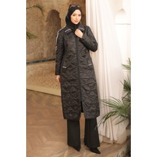 İmaj Butik Siyah Büyük Beden Kapitone Mont