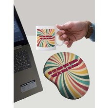 Karokstore Taç Takmış Kraliçe Baskılı Bilek Destekli Mouse Pad + Kupa Bardak Mug