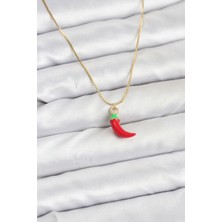 Callerrons Accessories Pirinç Gold Renk Kırmızı Kapya Biber Model Kadın Kolye - EBJ260109W38950