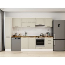 Alvinka 290X210 cm Mbr_c Mdf Mutfak Dolabı Beyaz Kumtaşı MB-E80B40S50-1