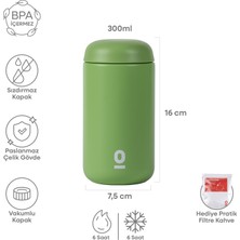 Espressolab Yeşil Paslanmaz Çelik Mini Mug Termos 300 ml | NO:117