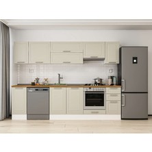 Alvinka 290X210 cm Mbr_c Mdf Mutfak Dolabı Beyaz Kumtaşı M-E90S40S40-1