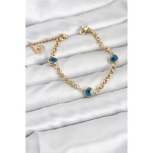 Callerrons Accessories Çelik Nazar Model Gold Renk Kadın Bileklik - EBJ260109W39027