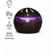 vooka 300 ml Ahşap Tasarımlı Ultrasonik Hava Nemlendirici Aromaterapi Difüzör Rgb Işıklı Sessiz