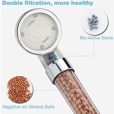 Karokstore Duş Başlığı, Su Tasarruflu, Yüksek Basınçlı Güçlendirme, 7 Renk Değişimli LED Duş Başlığı, Iyon ve Taş Filtreli El Duşu, Spa Için Duş Başlığı