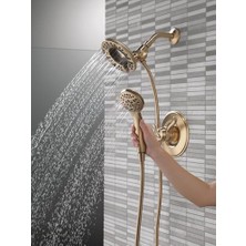 Karokstore 4-Spray IN2ITION Çift Duş Başlığı, El Spreyli, Hortumlu Altın Duş Başlığı, Duş Başlıkları ve El Duşları, El Duş Başlıkları, Şampanya Bronz 58499-CZ