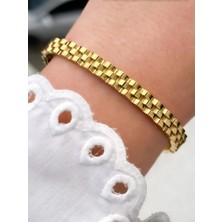 Ferro Sarı Çelik Kelepçe Kordon Kadın Bileklik FRJW10049A-B 2 Yıl Garantili Hediye Paketli