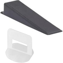 Karokstore Birlik Yapi Malzemeleri 2 mm Seramik Seviye Tespit Derz Artısı + Sabitleme Takozu (100+100 Adet) 2 Li Set