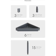 Karokstore Life 6 Katlı Üçgen Plastik Beyaz Banyo Mutfak Rafı MIT1233