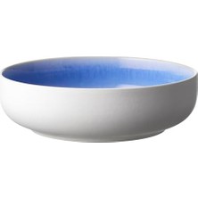 Karokstore Studio Round Makarna Tabağı Dia 19 cm Mat Beyaz/parlak Nehir