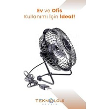 Karokstore Masaüstü Fan Metal Vantilatör USB ile Çalışan Soğutucu Siyah