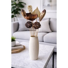 B'Clara Home Tropikal Natürel Dekoratif Kuru Çiçek Vazo Çiçeği