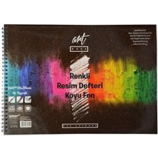 Karokstore Artwork Renkli Resim Defteri Koyu Fon 160 gr 25 x 35 16 Yaprak