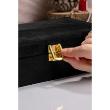 Karokstore Aynalı Siyah Kadife Organizatör, Takı Kutusu