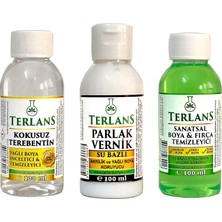 Karokstore Yağlı Boya Seti Yardımcı Malzemeler 3X100 ml Terebentin - Vernik - Boya Temizleyici