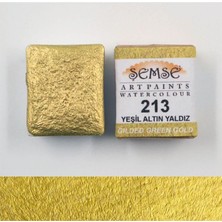 Karokstore Şemse 213 Yeşil Yaldız El Yapımı Sanatsal Taş 1/2 Tava 2ml | Resim, Tezhip, Minyatür Vb. | Profesyonel, Akademik ve Amatör Kullanım | Mührelenebilir, Kağıt ve Deri Üzerine Uygulanabilir