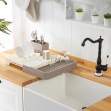 Karokstore Açılır Kapanır Sürgülü Bulaşık Sepeti ve Kurutmalık – Genişleyebilir Pratik Mutfak Düzenleyici | Çatal Kaşıklık ve Tabak Bölmeli, Yerden Tasarruf Ettiren (32CM Veya 52CM Uzunluk)