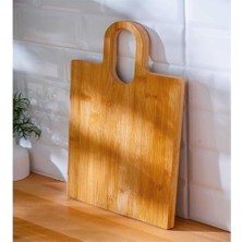 Karokstore Ahşap Kesme Tahtası, Dekoratif Mutfak Sunum Tahtası (Dikdörtgen Saplı)
