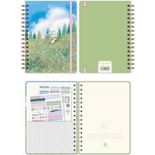 Karokstore A5 Spiralli Sert Kapak Lastikli Çizgili Tarihsiz Not Defteri Manzara