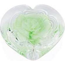 Karokstore Porio Yeşil Güllü Cam, Kalp 9x4