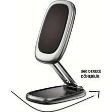 Karokstore 360 Derece Dönebilen Alaşımlı Metal Katlanabilir Mıknatıslı Magnetik Masaüstü ve Araç Içi Cam ve Göğüse Yapışabilen Kutu Içerişindeki Metal Aparatlar Ile Beraber Telefon Tutucusu ve Telefon Standı 033
