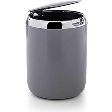 Karokstore Pasifik Plastik Kapaklı Çöp Kovası 3 Lt, Gri