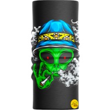 Motobir Baf-Bandana Mavi Şapkalı Yeşil Uzaylı