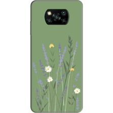 Karokstore X3 Pro Uyumlu Lavanta Desenli Telefon Kılıfı – Yumuşak Silikon Malzeme, Çizilmeye Dayanıklı, Şık ve Doğal Görünüm - Yeşil