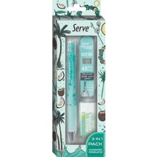 Karokstore Doğa Desenli Deep Kalem, Deep Silgi ve Deep Min, 0.7 Mm, Nane Yeşili