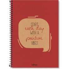 Karokstore Lé 2015075/3 Eco Sert Kapaklı, Spiralli, Sarı Kağıtlı, 200 Sayfa, Kırmızı