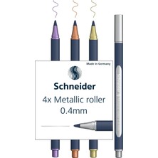 Karokstore ML05011501 Metalik Tükenmez Kalem 4'lü Set (Çizgi Kalınlığı 0,4 Mm, Yüksek Metalik Mürekkep, Hızlı Kuruyan,%88 Biyo Bazlı Plastik Gövde) 4 Adet Çeşitli Renklerde