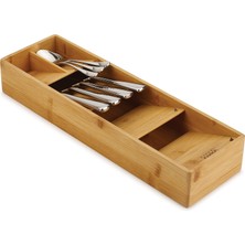 Karokstore Kompakt Çatal Bıçak Çekmecesi Düzenleyici, 5 Bölmeli, 24+ Parça Için - Bambu