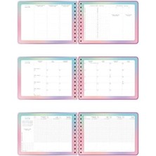 Karokstore 2026 Dikey Haftalık Ajanda – Yatay A5 Formda Spiralli Sert Kapak Haftalık Ajanda 21X15 cm