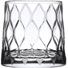 Karokstore Leafy Cam Viski Bardağı, 4 Parça, Şeffaf, 300 cc