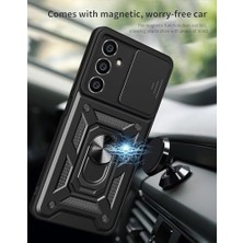 Karokstore Galayx S24 Fe Uyumlu Kılıf – 2 Adet Ekran Koruyucu Dahil, Siyah | Tank Düzey Koruma | Mıknatıslı Stand | Kamera Lens Koruması | Araç Içi Mıknatıslı Tutucu ile Uyumlu