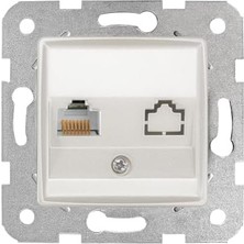 Karokstore Sedef Beyaz Tekli Data CAT5E Mekanizma ve Kapak