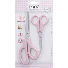 Karokstore Premium Serisi Ergonomik Saplı Çelik Gıdaya Temasa Uygun 2'li Mutfak Makası, Pembe